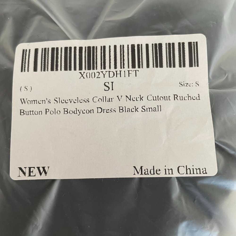 SHEIN Ruched Cutout Mini Dress Sleeveless Collar Button Down Bodycon Size Small - Picture 7 of 14